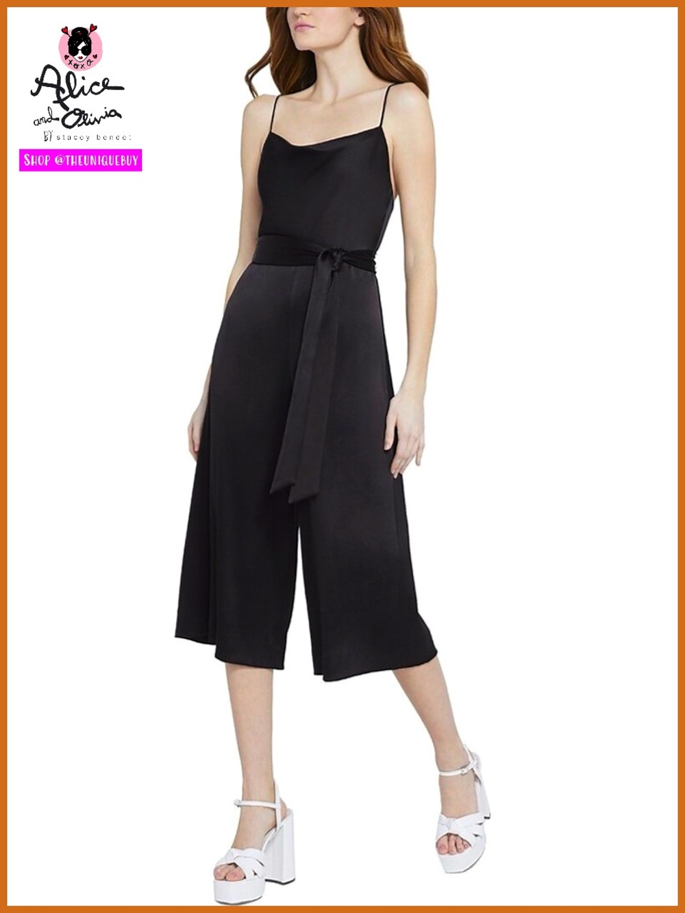 Alice + Olivia Harmon Black Sleeveless Overall Jumpsuit